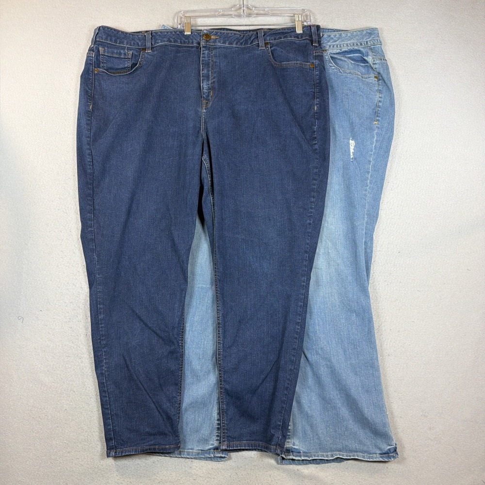 Lane Bryant Genius Fit Jeans Womens Bootcut 26 Rodeo Blue Stretch  Lot of 2